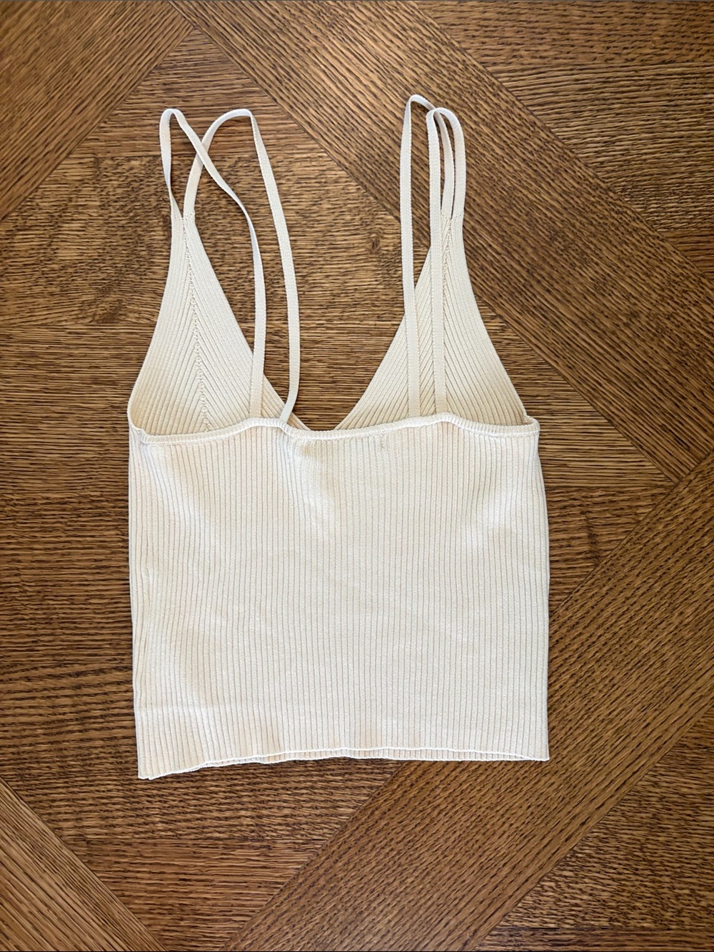 Sophie Rue Ivory Ribbed Double-Strap V-Neck Cami - Picture 2 of 2